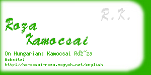roza kamocsai business card